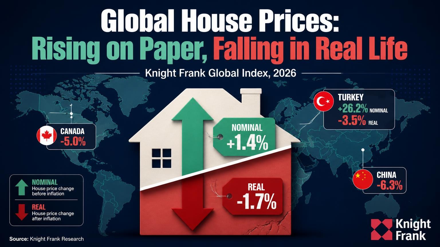 Global House Prices Are Rising on Paper and Falling in Real Life